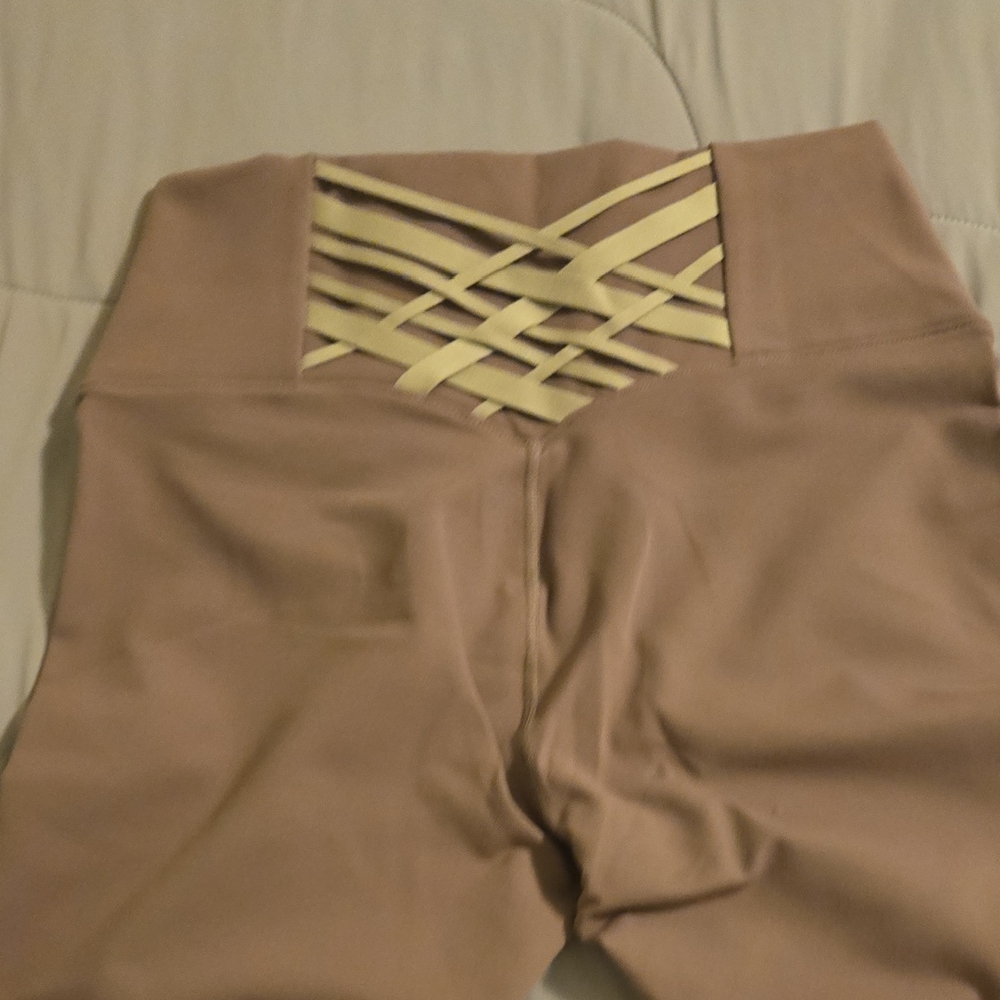 Fabletics PowerHold High-Waisted Leggings in Brown